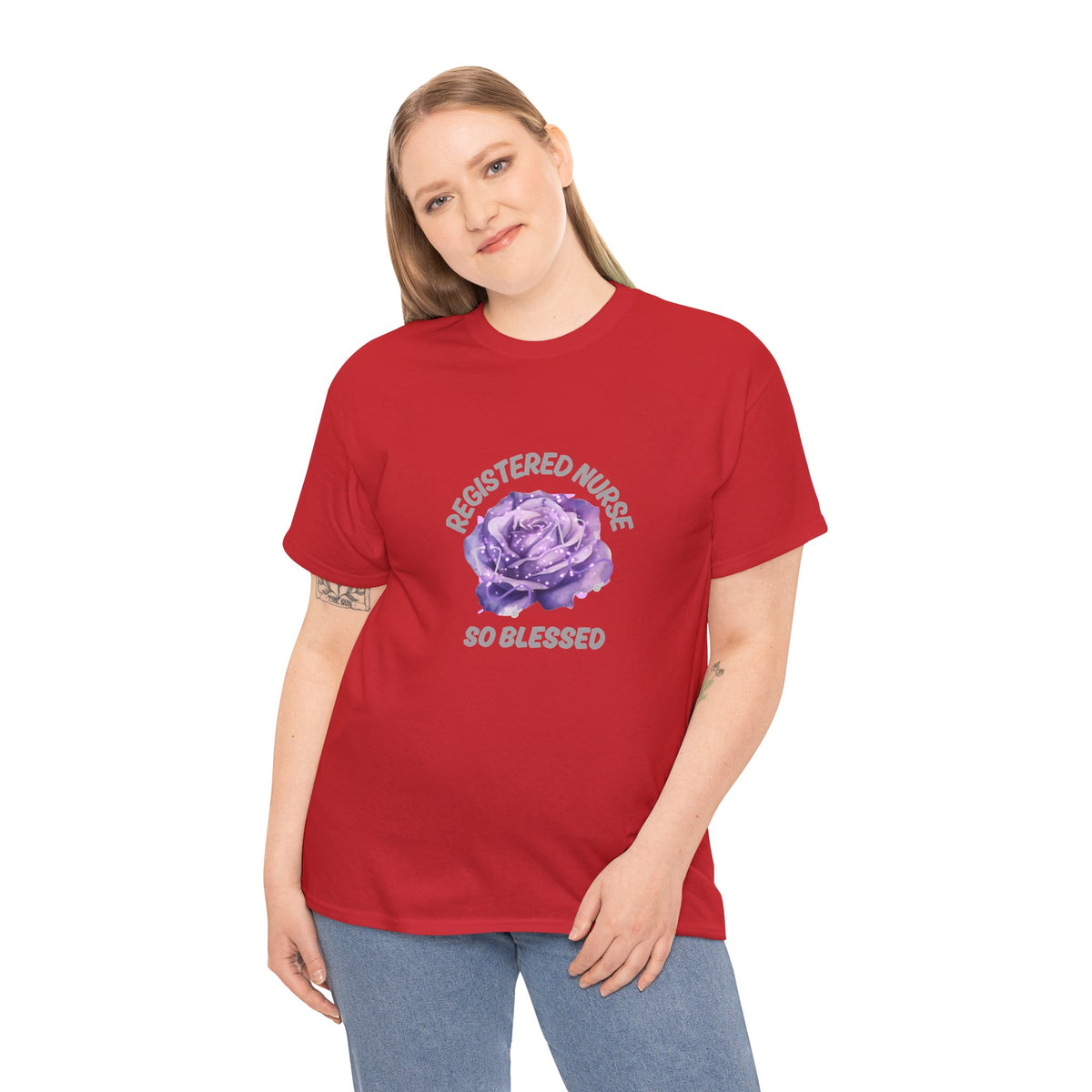 Registered Nurse So Blessed T-Shirt – Purple Rose RN Gift