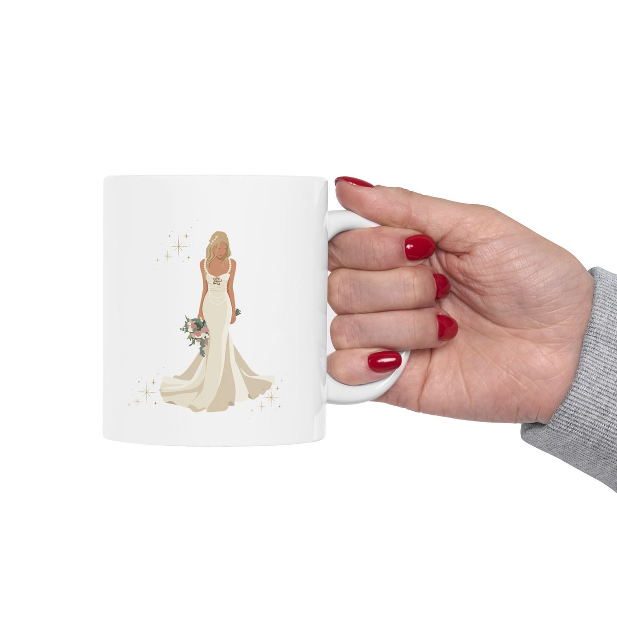 Elegant Bride Mug – Bridal Wedding Coffee Cup (11oz, 15oz)