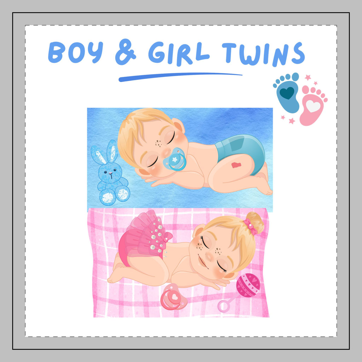 Boy & Girl Twins Nursery Pillow – Sweet Twin Dreams