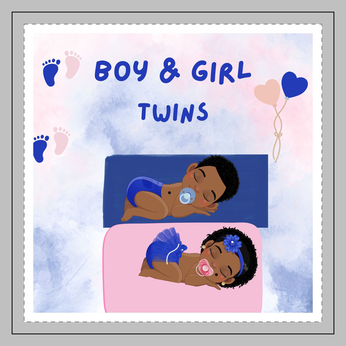 Boy & Girl Twins Nursery Pillow – Double the Love