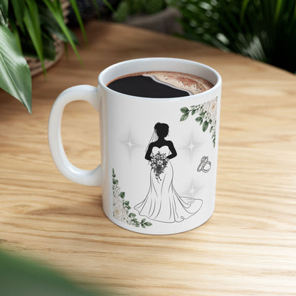 Bride & Wedding Rings Mug – Bridal Shower Coffee Cup (11oz, 15oz)