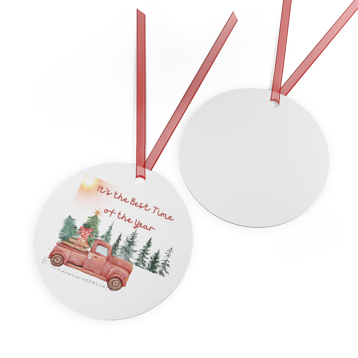 Christmas Truck Metal Ornament – Best Time of the Year
