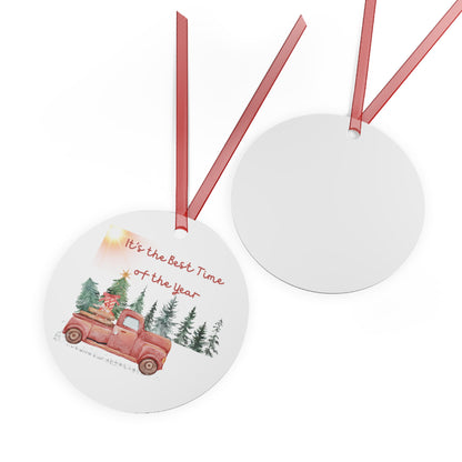 Christmas Truck Metal Ornament – Best Time of the Year