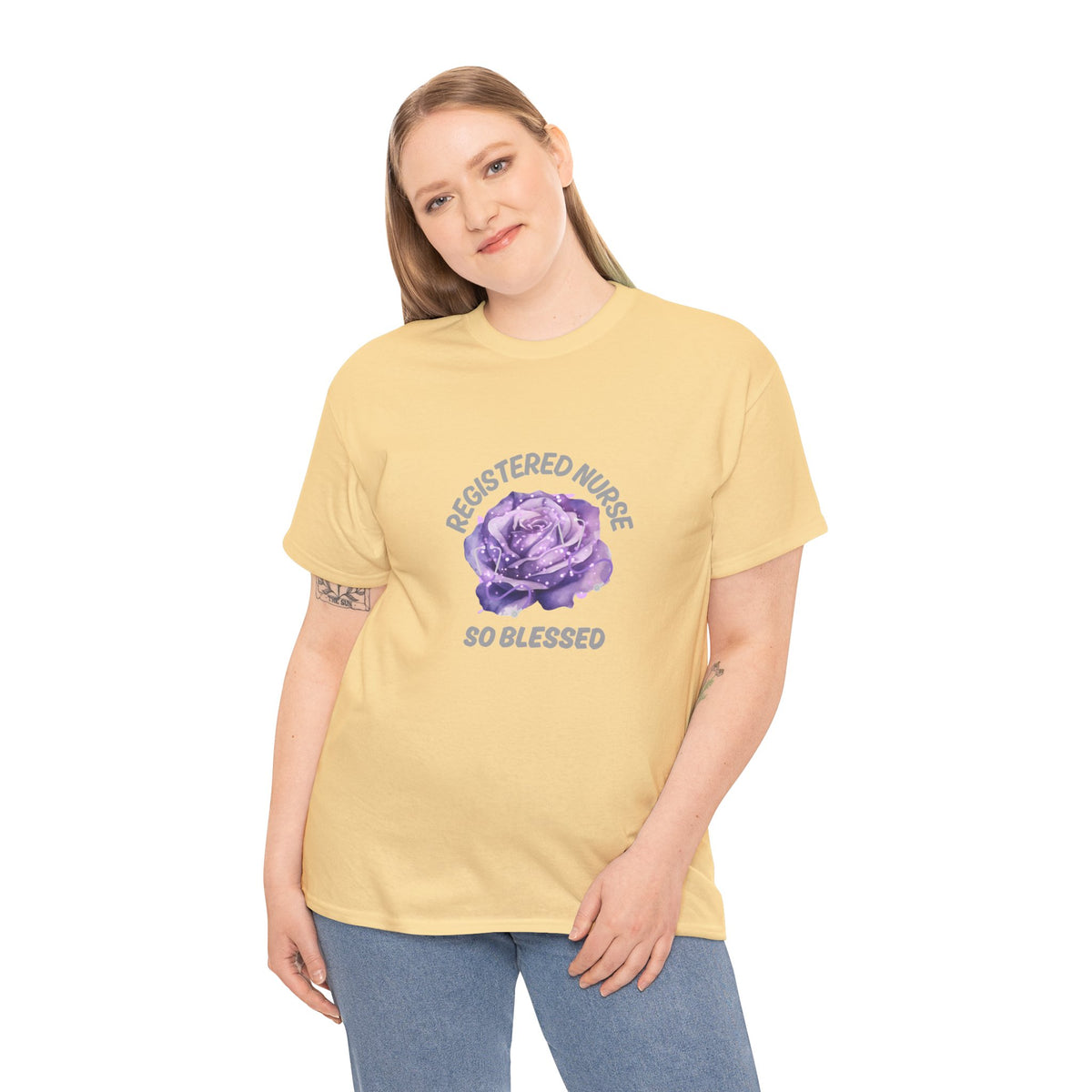 Registered Nurse So Blessed T-Shirt – Purple Rose RN Gift