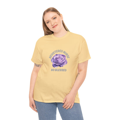 Registered Nurse So Blessed T-Shirt – Purple Rose RN Gift