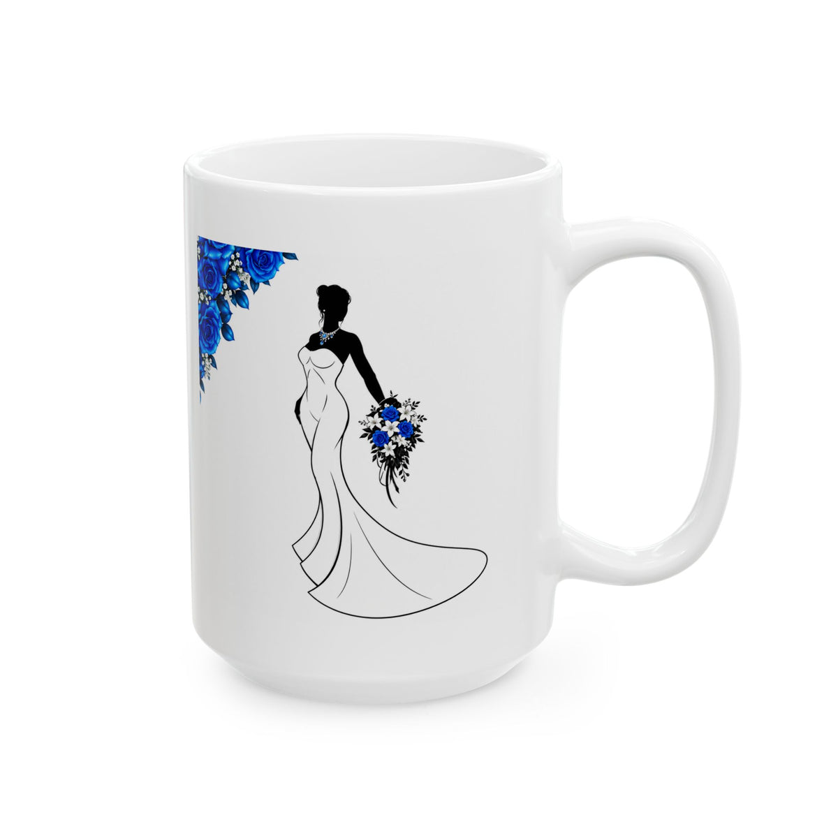 Blue Rose Bride Mug – Elegant Bridal & Wedding Gift Coffee Cup (11oz, 15oz)