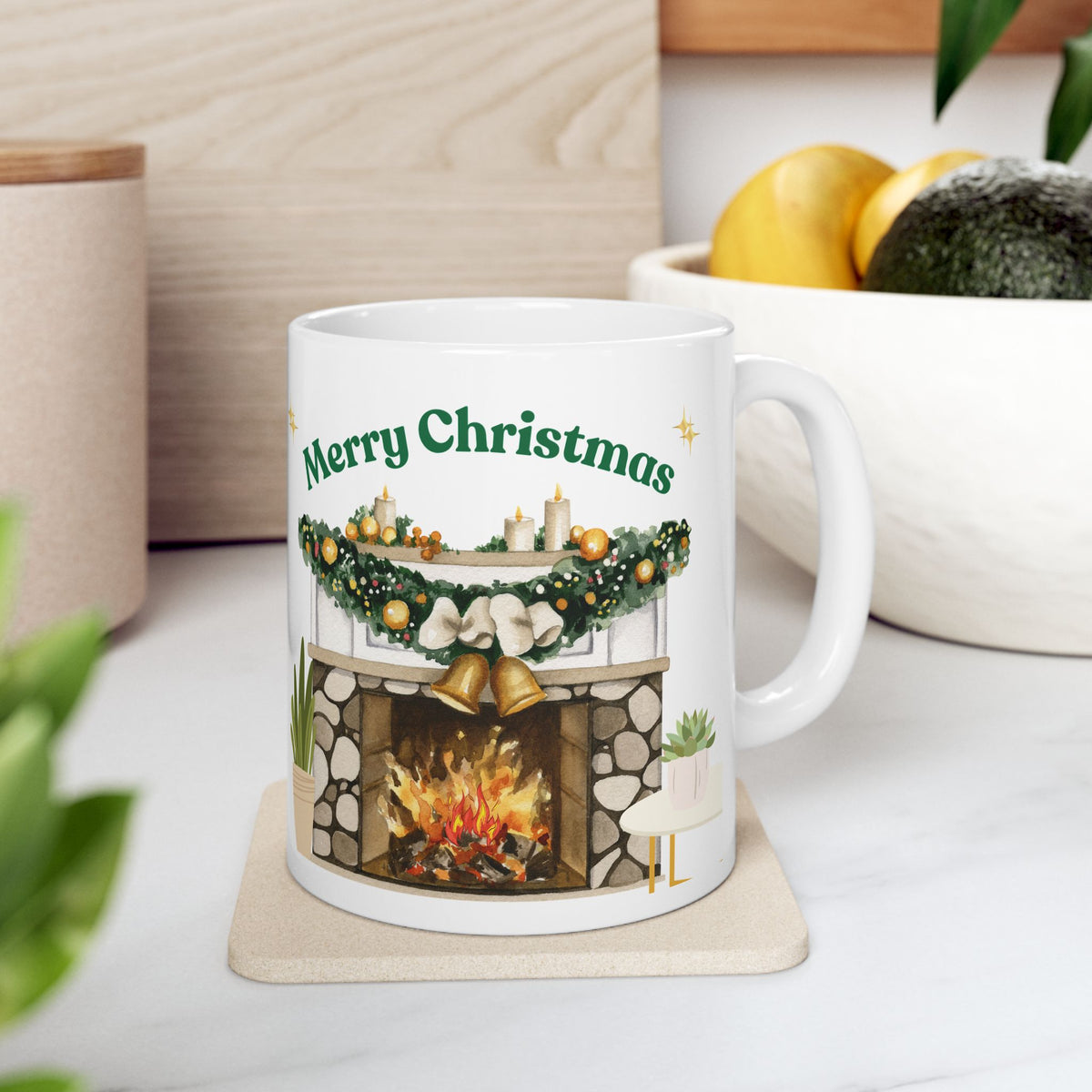 Christmas Fireplace Mug – Merry Christmas Coffee Cup