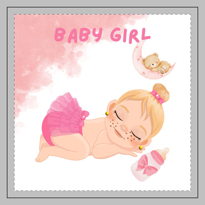 Baby Girl Nursery Pillow – Teddy Bear & Moon