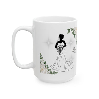 Bride & Wedding Rings Mug – Bridal Shower Coffee Cup (11oz, 15oz)
