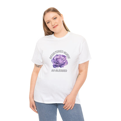 Registered Nurse So Blessed T-Shirt – Purple Rose RN Gift