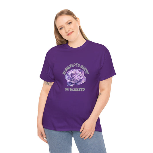 Registered Nurse So Blessed T-Shirt – Purple Rose RN Gift