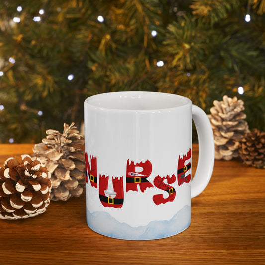 Nurse Christmas Mug – Santa Belt Holiday Coffee Cup