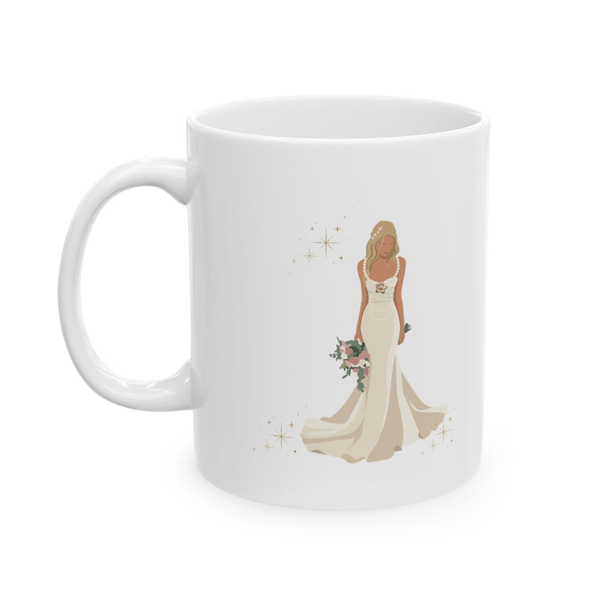 Elegant Bride Mug – Bridal Wedding Coffee Cup (11oz, 15oz)