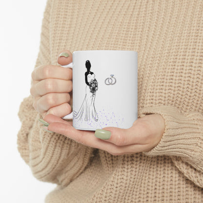 Elegant Bride Mug – Black & White Wedding Bridal Coffee Cup (11oz, 15oz)