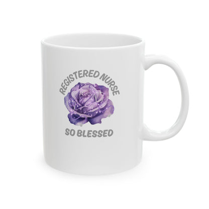 Registered Nurse So Blessed Mug – RN Floral Coffee Cup, Nurse Gift, 11oz or 15oz