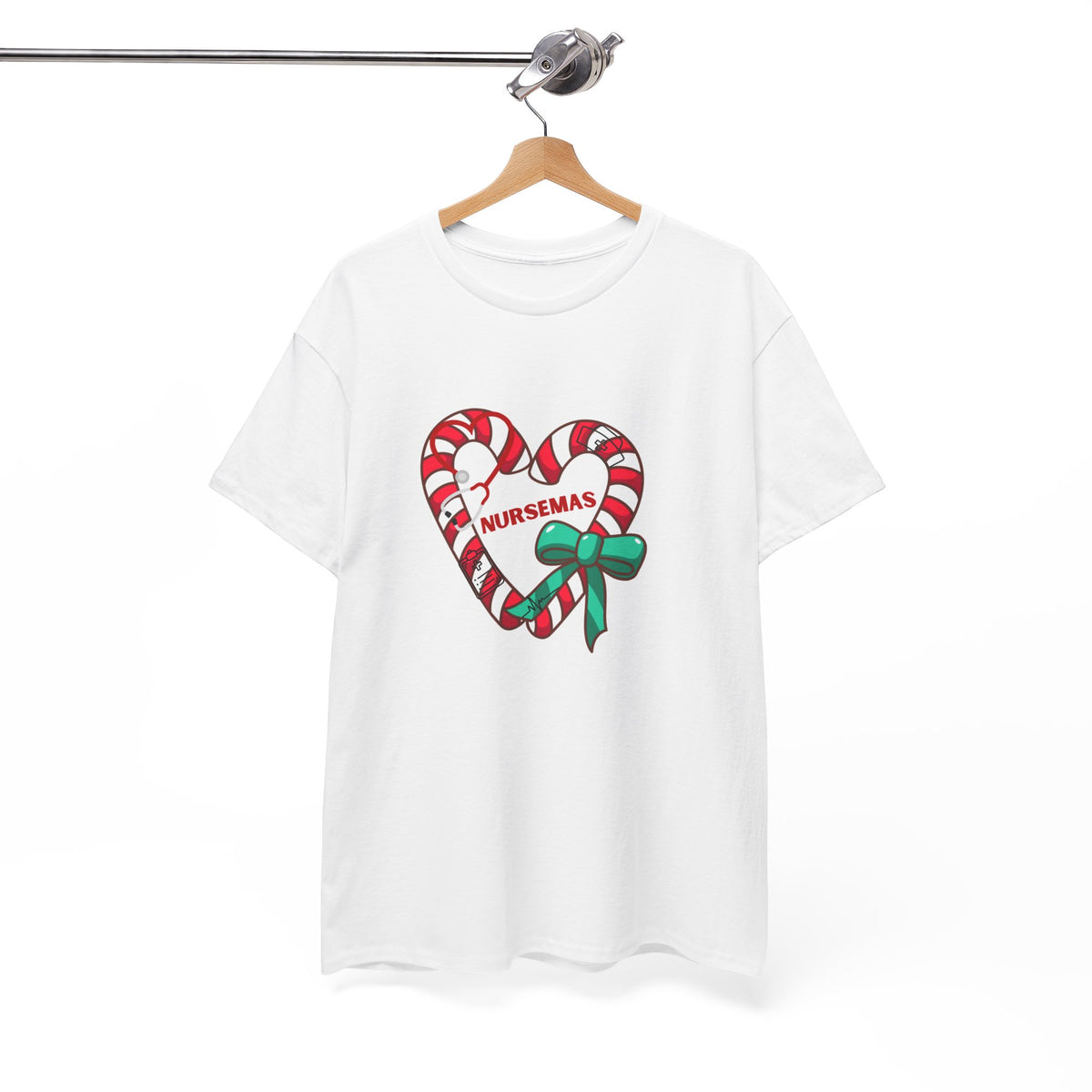 Nursemas Candy Cane Heart T-Shirt – Christmas Gift for Nurses