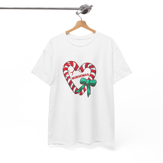 Nursemas Candy Cane Heart T-Shirt – Christmas Gift for Nurses