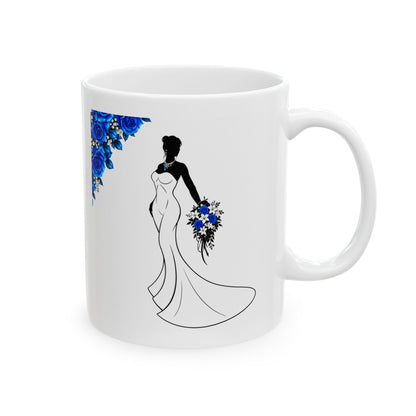 Blue Rose Bride Mug – Elegant Bridal & Wedding Gift Coffee Cup (11oz, 15oz)