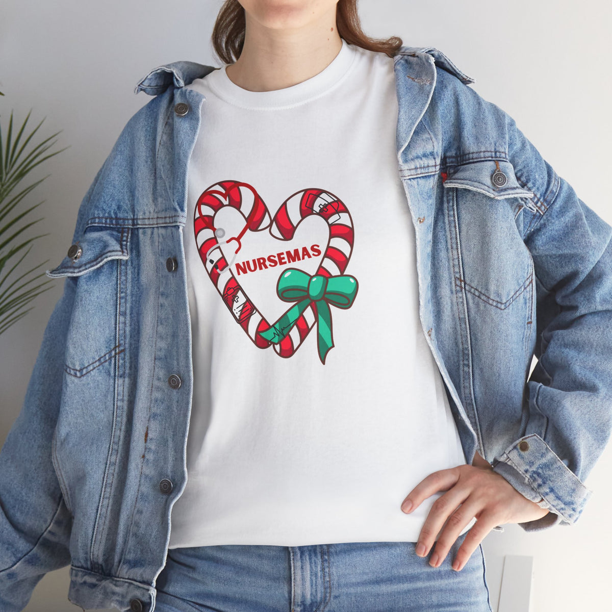 Nursemas Candy Cane Heart T-Shirt – Christmas Gift for Nurses