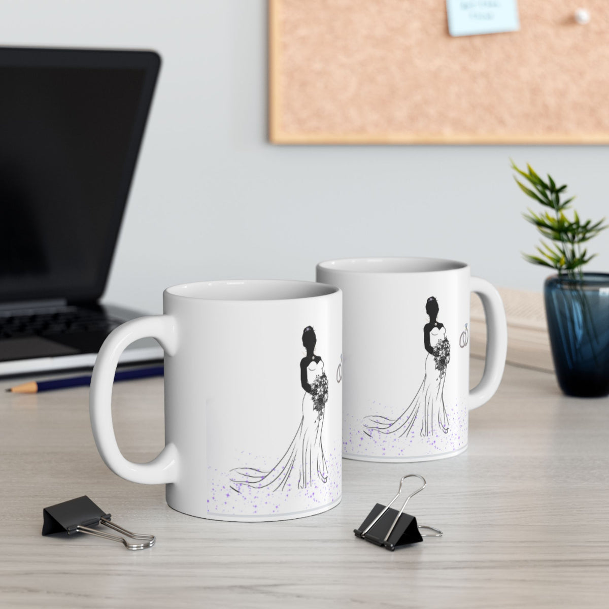 Elegant Bride Mug – Black & White Wedding Bridal Coffee Cup (11oz, 15oz)