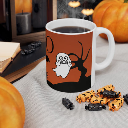 BOO Ghost Halloween Mug – Cute Spooky Ghost Coffee Cup (11oz, 15oz)
