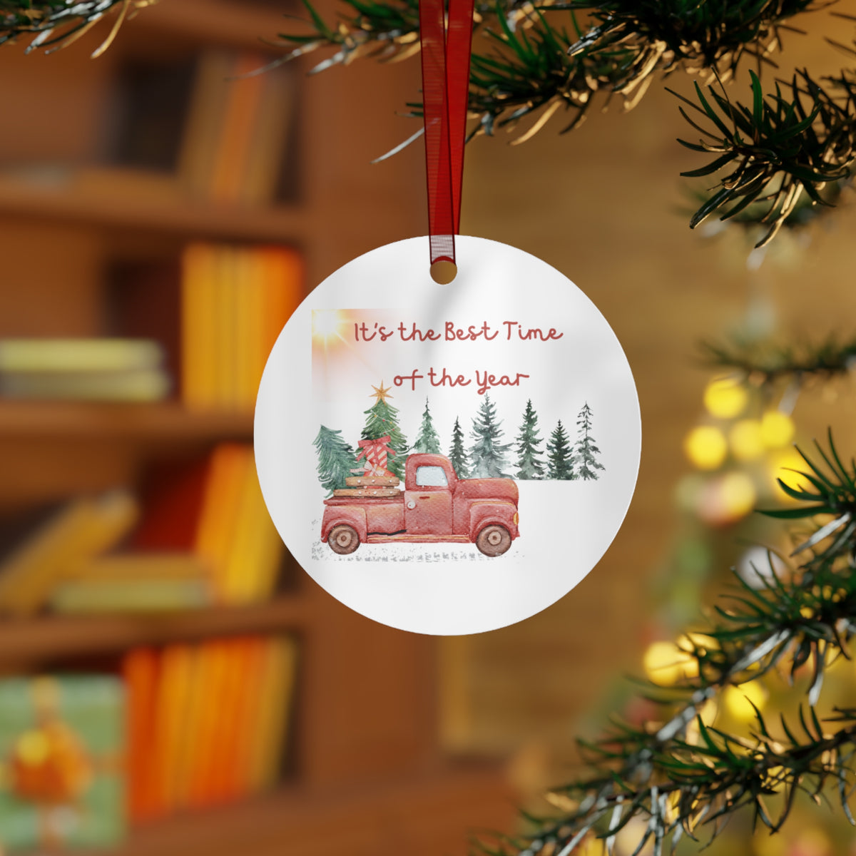Christmas Truck Metal Ornament – Best Time of the Year
