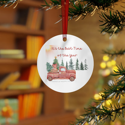Christmas Truck Metal Ornament – Best Time of the Year