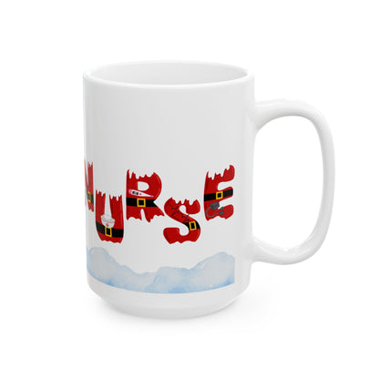 Nurse Christmas Mug – Santa Belt Holiday Coffee Cup