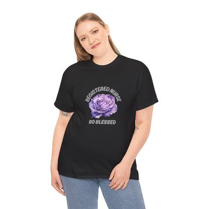 Registered Nurse So Blessed T-Shirt – Purple Rose RN Gift