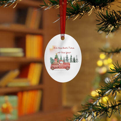 Christmas Truck Metal Ornament – Best Time of the Year