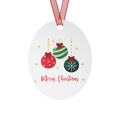 Merry Christmas Ornament – Festive Red & Green Holiday Baubles