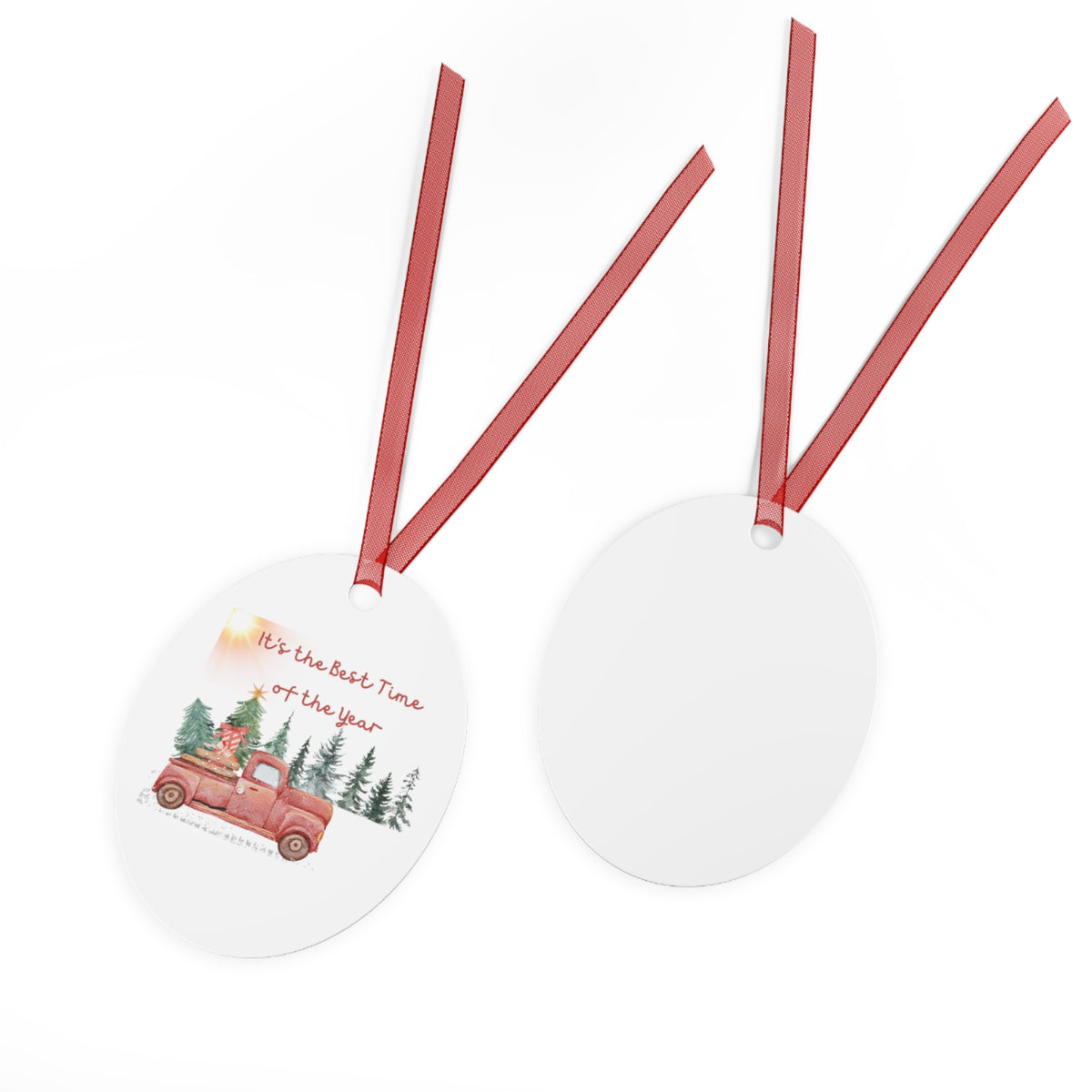 Christmas Truck Metal Ornament – Best Time of the Year