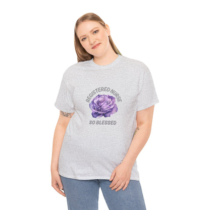 Registered Nurse So Blessed T-Shirt – Purple Rose RN Gift