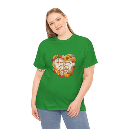 Thanksgiving Is Family T-Shirt – Pumpkin & Sunflower Fall Tee