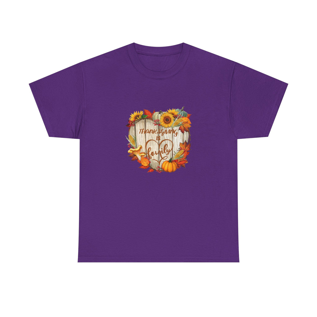 Thanksgiving Is Family T-Shirt – Pumpkin & Sunflower Fall Tee