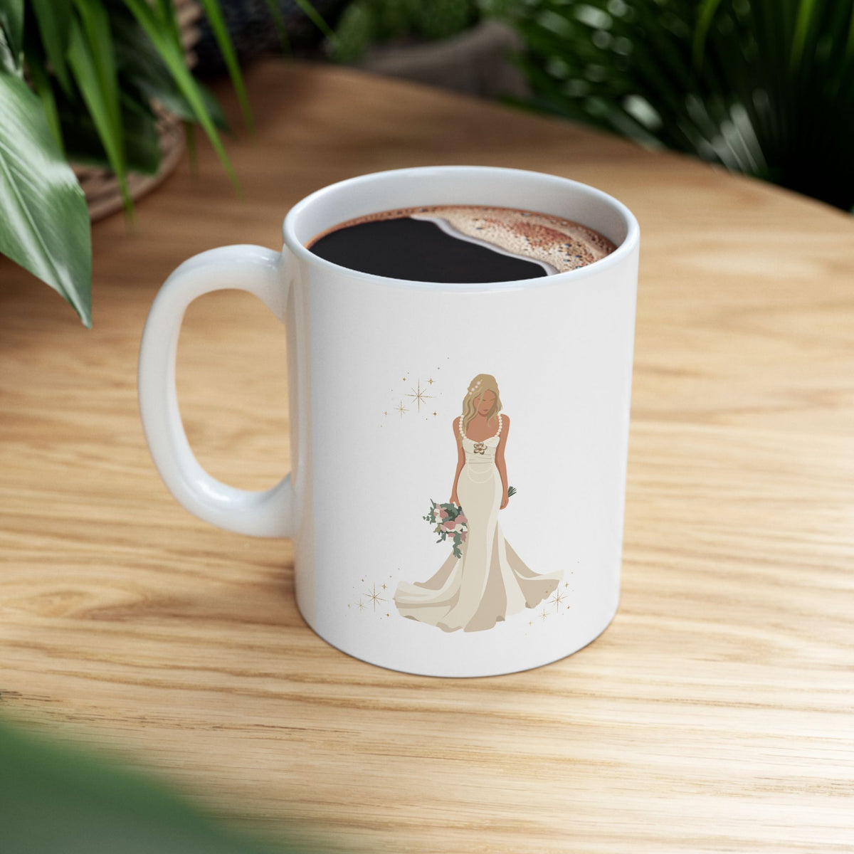 Elegant Bride Mug – Bridal Wedding Coffee Cup (11oz, 15oz)