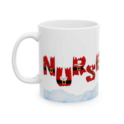 Nurse Christmas Mug – Santa Belt Holiday Coffee Cup