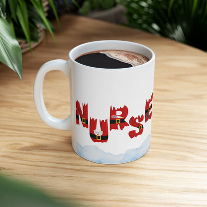 Nurse Christmas Mug – Santa Belt Holiday Coffee Cup