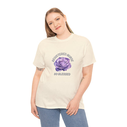 Registered Nurse So Blessed T-Shirt – Purple Rose RN Gift