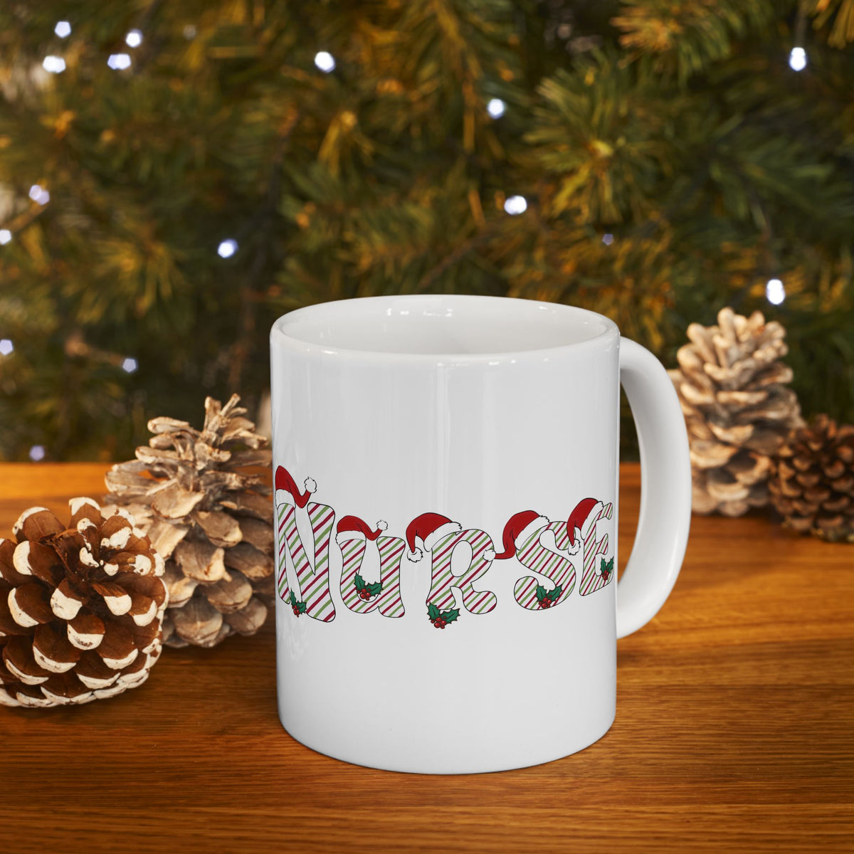 Nurse Candy Cane Christmas Mug – Holiday Coffee Cup