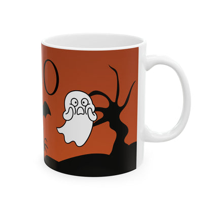 BOO Ghost Halloween Mug – Cute Spooky Ghost Coffee Cup (11oz, 15oz)