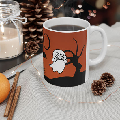BOO Ghost Halloween Mug – Cute Spooky Ghost Coffee Cup (11oz, 15oz)