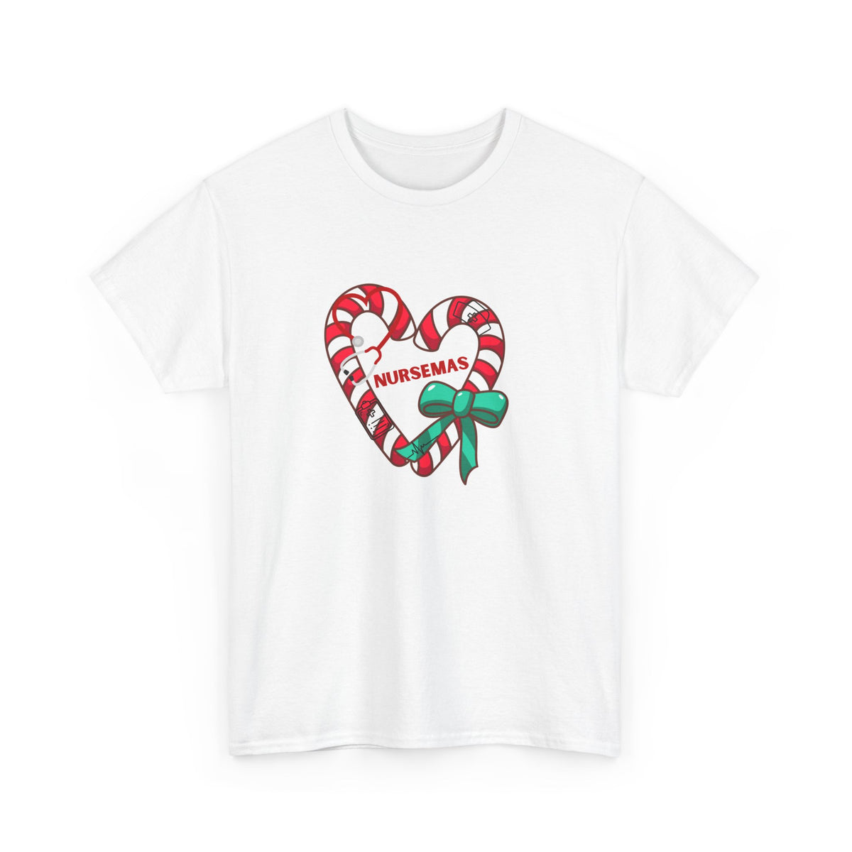 Nursemas Candy Cane Heart T-Shirt – Christmas Gift for Nurses