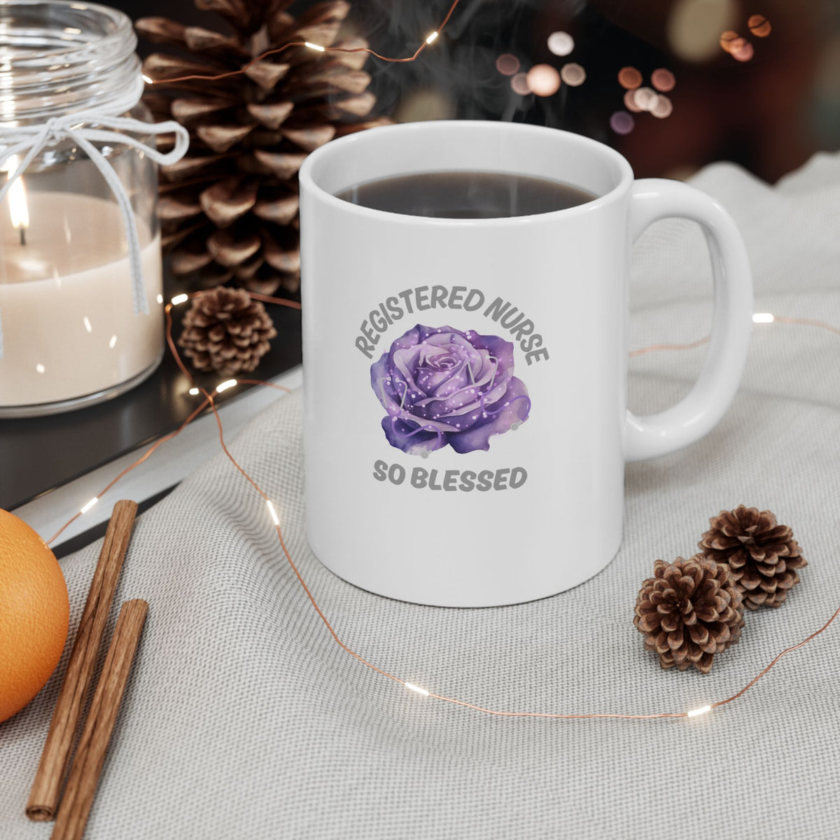 Registered Nurse So Blessed Mug – RN Floral Coffee Cup, Nurse Gift, 11oz or 15oz