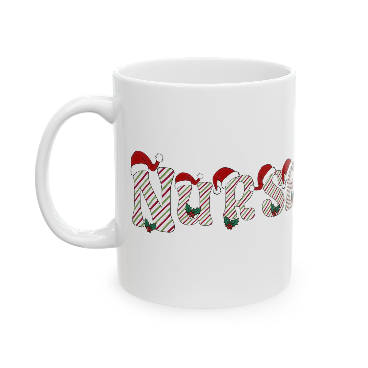 Nurse Candy Cane Christmas Mug – Holiday Coffee Cup