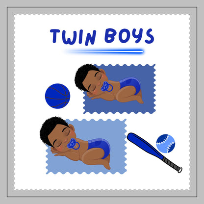 Twin Boys Nursery Pillow – Little Sports Stars