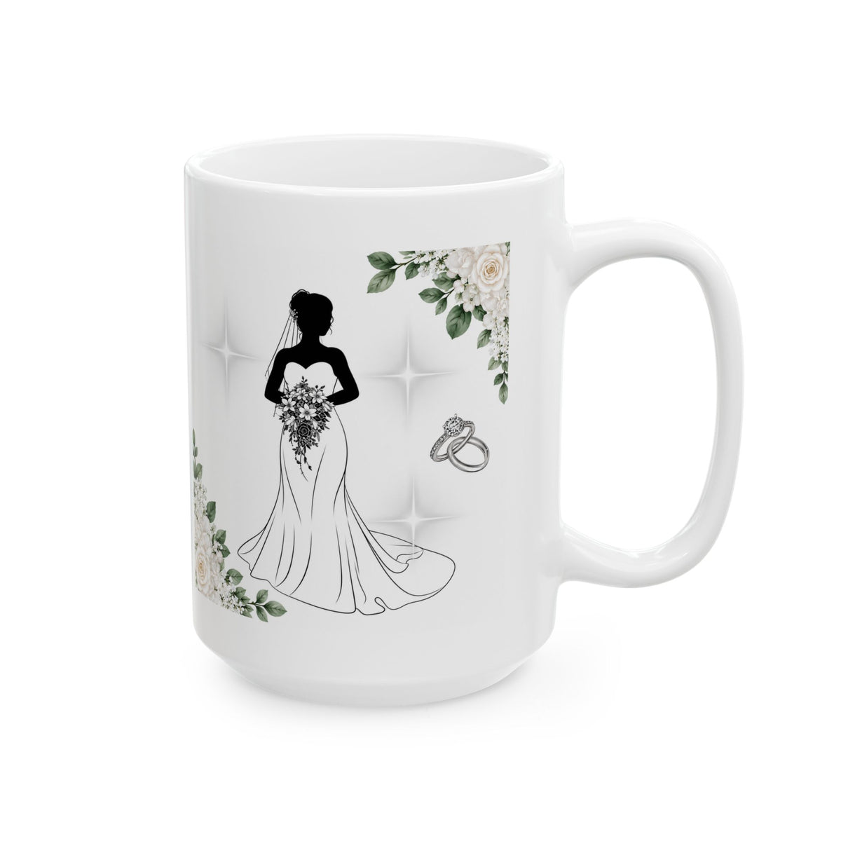 Bride & Wedding Rings Mug – Bridal Shower Coffee Cup (11oz, 15oz)