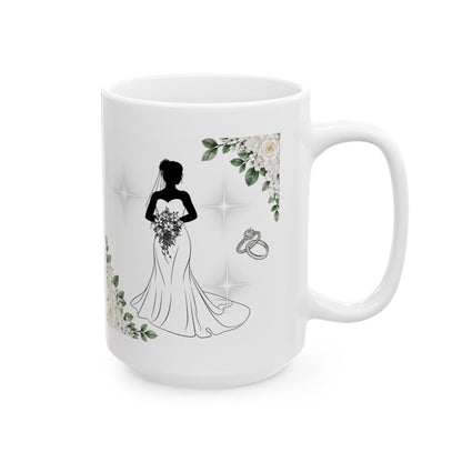 Bride & Wedding Rings Mug – Bridal Shower Coffee Cup (11oz, 15oz)