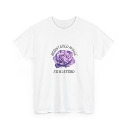 Registered Nurse So Blessed T-Shirt – Purple Rose RN Gift