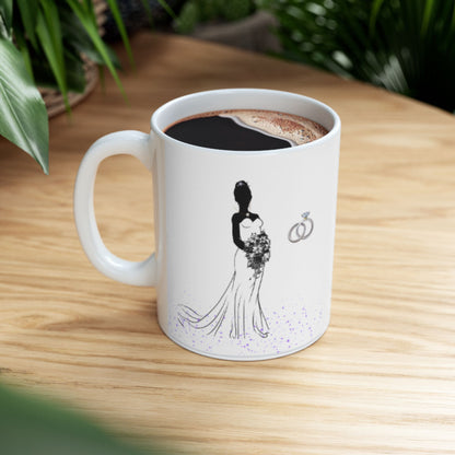 Elegant Bride Mug – Black & White Wedding Bridal Coffee Cup (11oz, 15oz)
